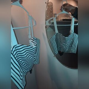 Striped Black and White Crop Top